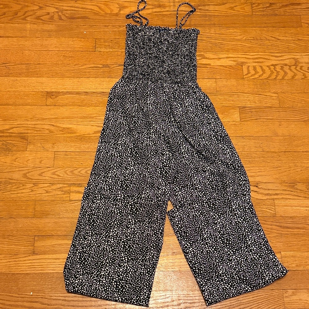 Blue Life Black and White Patterned Jumpsuit